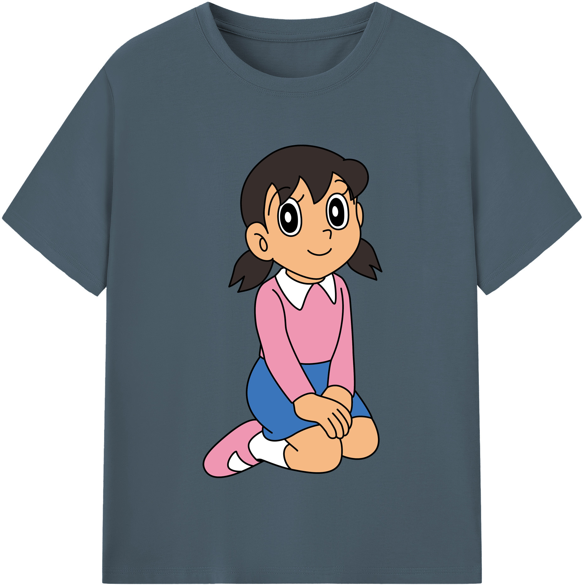 （画像用） ドラえもん みなもと しずか Doraemon Shizuka Minamoto 綿100％半袖Tシャツ（フロントプリント）